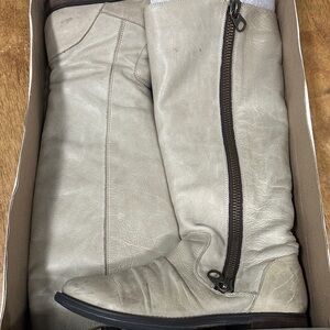 Steve Madden Cream Combat Boots